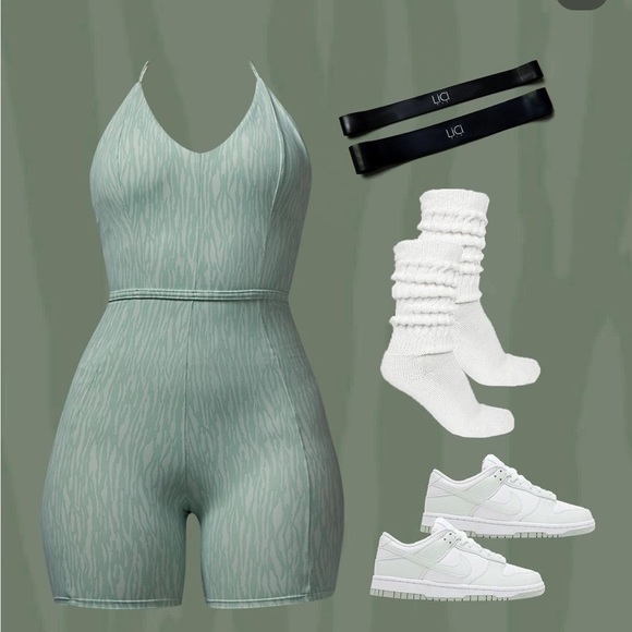 Mint zebra jumpsuit 2x plus size - Picture 3 of 7